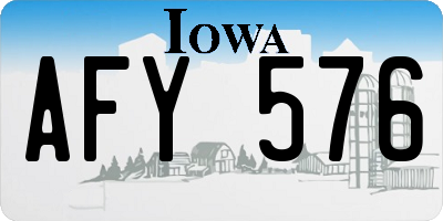 IA license plate AFY576