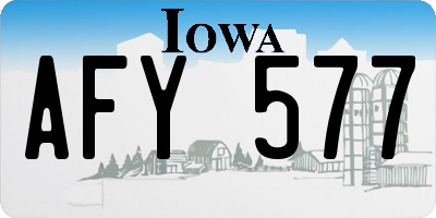 IA license plate AFY577
