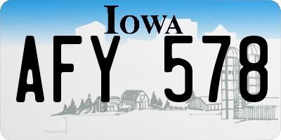 IA license plate AFY578