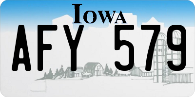 IA license plate AFY579