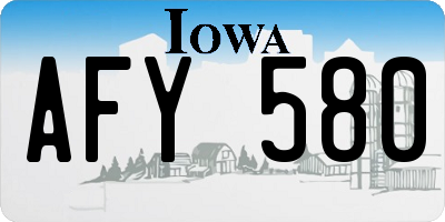 IA license plate AFY580