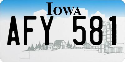 IA license plate AFY581