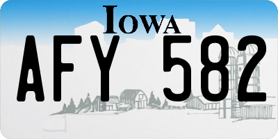 IA license plate AFY582