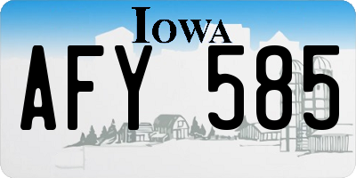 IA license plate AFY585