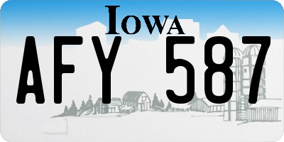 IA license plate AFY587