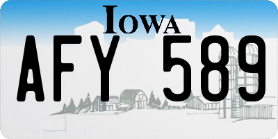 IA license plate AFY589