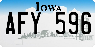 IA license plate AFY596