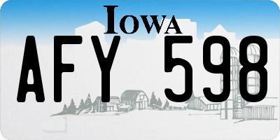 IA license plate AFY598