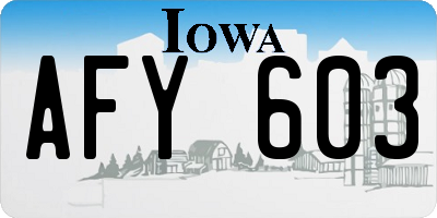 IA license plate AFY603