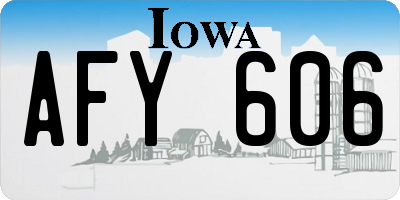 IA license plate AFY606