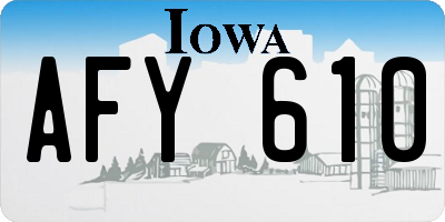 IA license plate AFY610