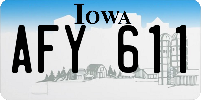IA license plate AFY611