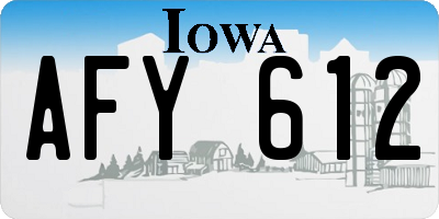 IA license plate AFY612