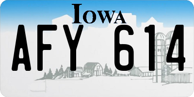 IA license plate AFY614