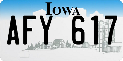 IA license plate AFY617
