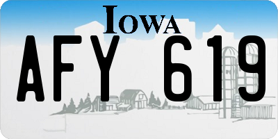 IA license plate AFY619