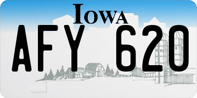 IA license plate AFY620