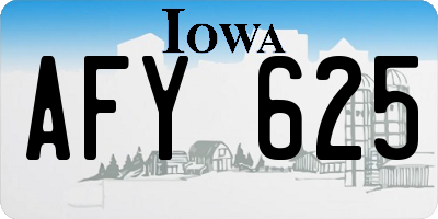 IA license plate AFY625