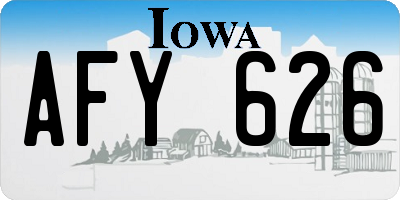 IA license plate AFY626
