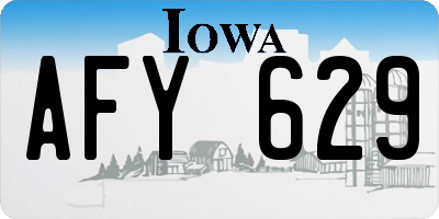 IA license plate AFY629