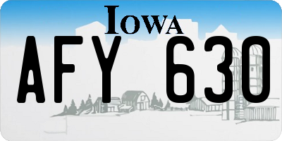 IA license plate AFY630