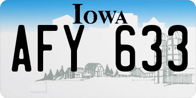 IA license plate AFY633