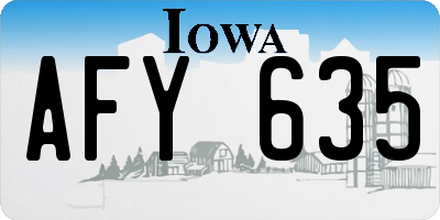 IA license plate AFY635