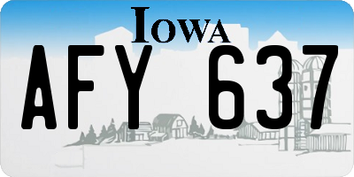 IA license plate AFY637