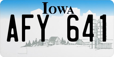 IA license plate AFY641