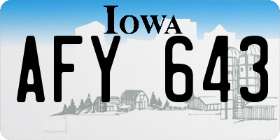 IA license plate AFY643
