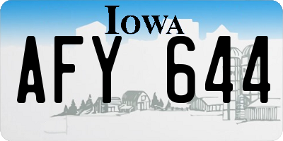 IA license plate AFY644