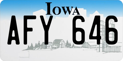 IA license plate AFY646