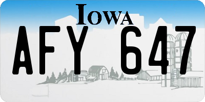 IA license plate AFY647