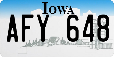 IA license plate AFY648