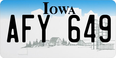 IA license plate AFY649