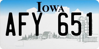 IA license plate AFY651