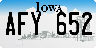 IA license plate AFY652