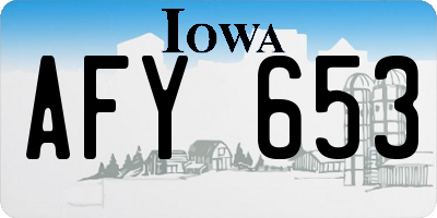 IA license plate AFY653