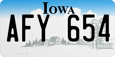 IA license plate AFY654