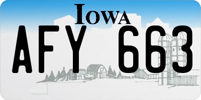 IA license plate AFY663