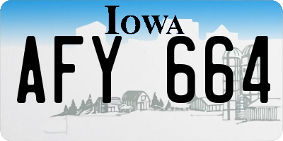 IA license plate AFY664