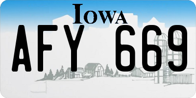 IA license plate AFY669