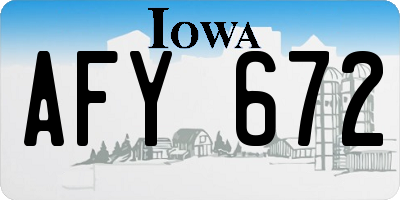IA license plate AFY672