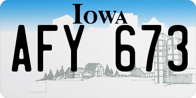 IA license plate AFY673