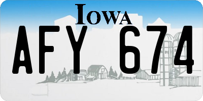 IA license plate AFY674