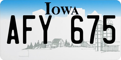 IA license plate AFY675