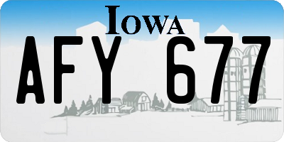 IA license plate AFY677