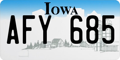 IA license plate AFY685