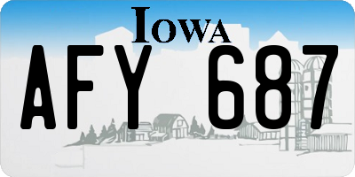 IA license plate AFY687