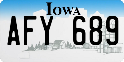 IA license plate AFY689